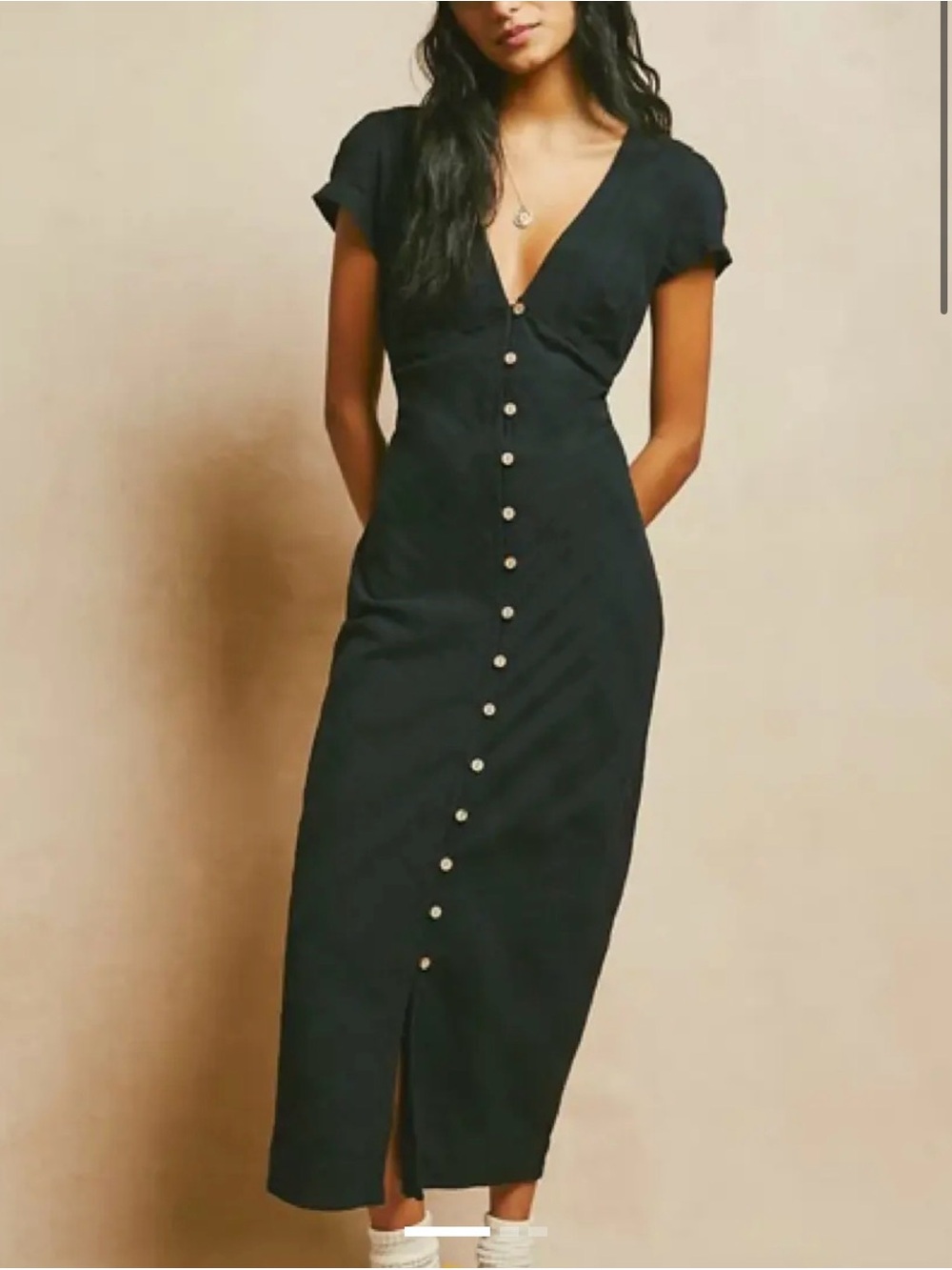 Free People Buttoned Midi Dress